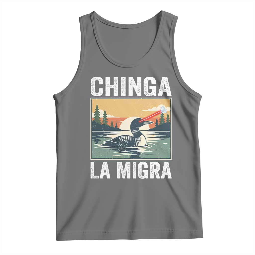 Chinga La Migra Tank Top Minnesota Loon Laser Ice Cube Political Protest TS11 Black Heather Print Your Wear