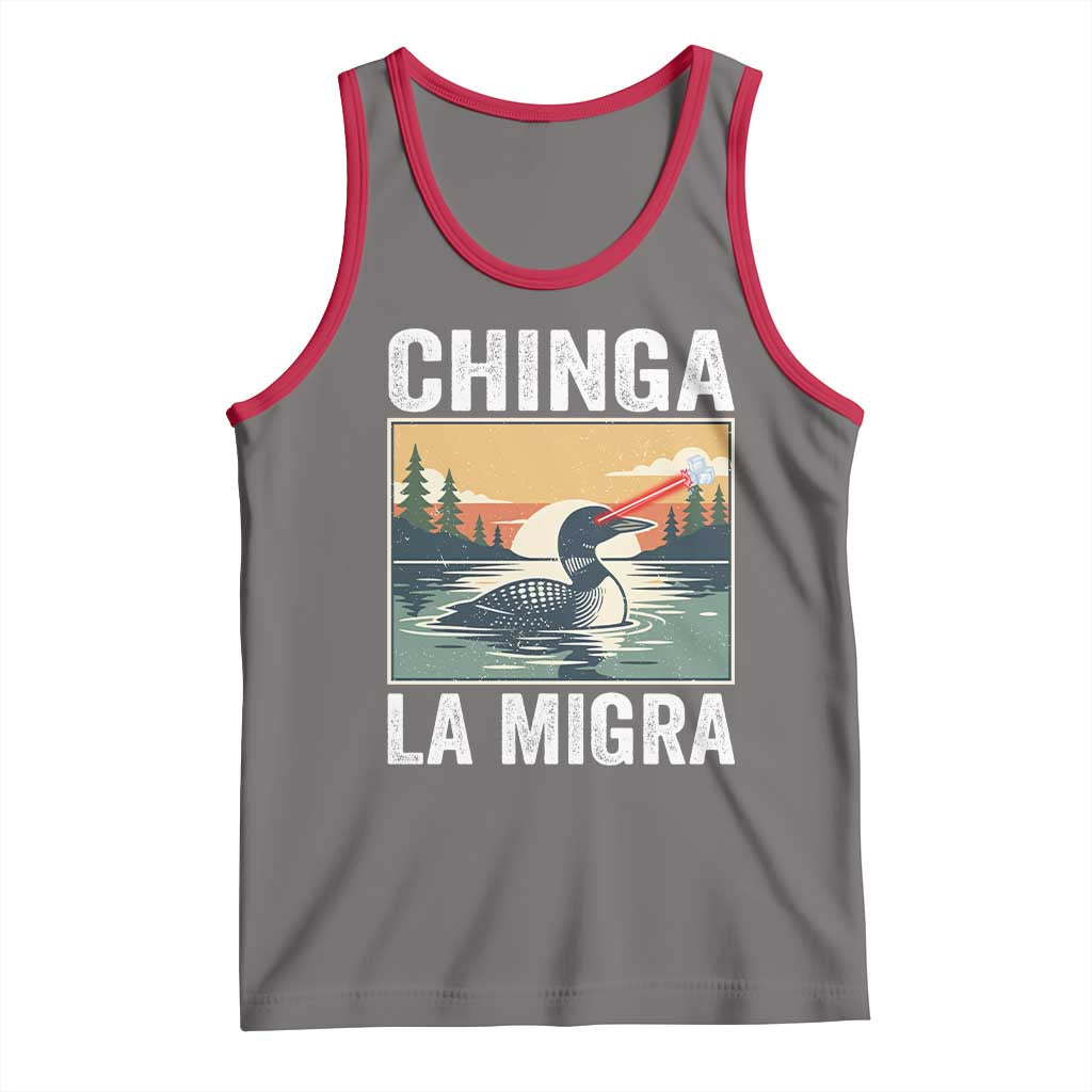 Chinga La Migra Tank Top Minnesota Loon Laser Ice Cube Political Protest TS11 Deep Heather Red Print Your Wear