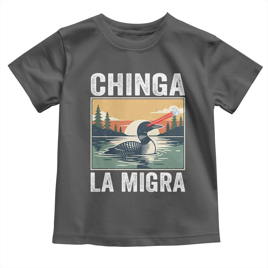 Chinga La Migra Toddler T Shirt Minnesota Loon Laser Ice Cube Political Protest TS11 Dark Heather Print Your Wear