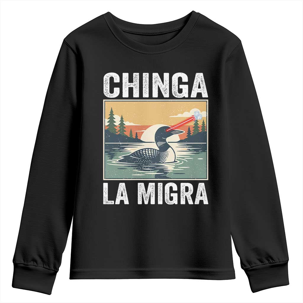 Chinga La Migra Youth Sweatshirt Minnesota Loon Laser Ice Cube Political Protest TS11 Black Print Your Wear