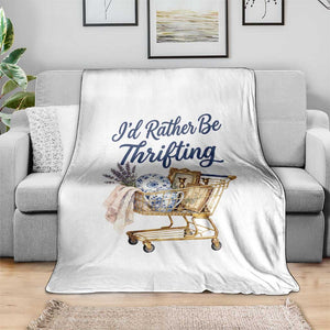 I Would Rather Be Thrifting Throw Blanket Funny Shopping Quote Thrift Lover TS11 Print Your Wear