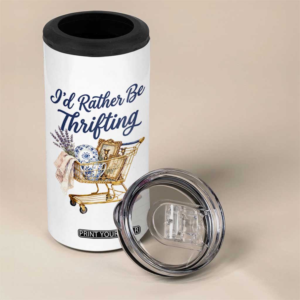 I Would Rather Be Thrifting 4 in 1 Can Cooler Tumbler Funny Shopping Quote Thrift Lover TS11 Print Your Wear