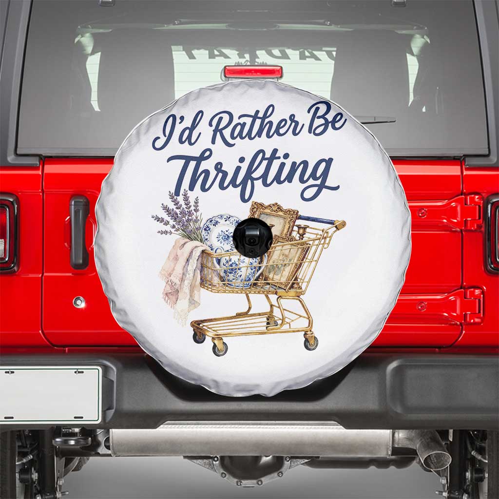 I Would Rather Be Thrifting Spare Tire Cover Funny Shopping Quote Thrift Lover TS11 White Print Your Wear