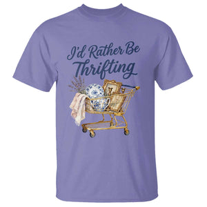 I Would Rather Be Thrifting T Shirt Funny Shopping Quote Thrift Lover TS11 Violet Print Your Wear