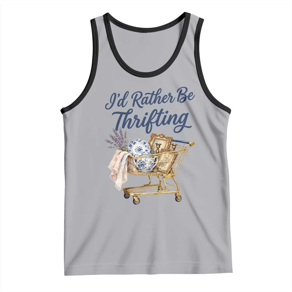 I Would Rather Be Thrifting Tank Top Funny Shopping Quote Thrift Lover TS11 Athletic Heather Black Print Your Wear