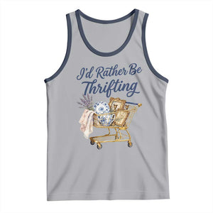 I Would Rather Be Thrifting Tank Top Funny Shopping Quote Thrift Lover TS11 Athletic Heather Navy Print Your Wear