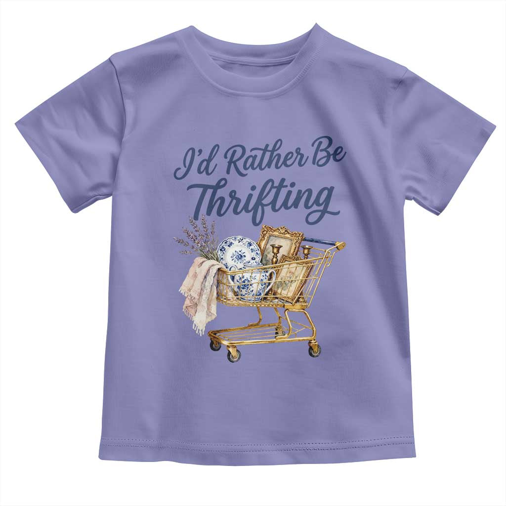 I Would Rather Be Thrifting Toddler T Shirt Funny Shopping Quote Thrift Lover TS11 Violet Print Your Wear