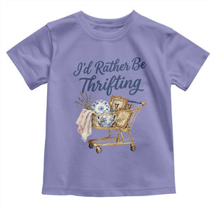 I Would Rather Be Thrifting Toddler T Shirt Funny Shopping Quote Thrift Lover TS11 Violet Print Your Wear