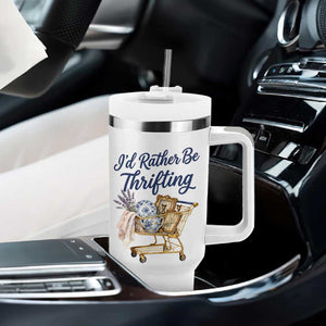 I Would Rather Be Thrifting Tumbler With Handle Funny Shopping Quote Thrift Lover TS11 Print Your Wear