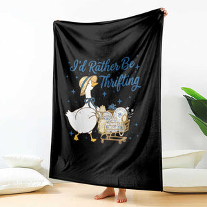 Silly Goose I Would Rather Be Thrifting Throw Blanket Funny Shopping Goose TS11 Print Your Wear