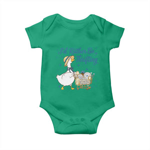 Silly Goose I Would Rather Be Thrifting Baby Onesie Funny Shopping Goose TS11 Irish Green Print Your Wear