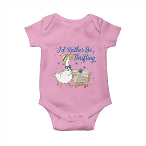 Silly Goose I Would Rather Be Thrifting Baby Onesie Funny Shopping Goose TS11 Light Pink Print Your Wear