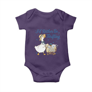 Silly Goose I Would Rather Be Thrifting Baby Onesie Funny Shopping Goose TS11 Purple Print Your Wear