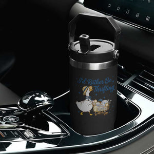 Silly Goose I Would Rather Be Thrifting Flip Straw Tumbler Funny Shopping Goose TS11 Print Your Wear