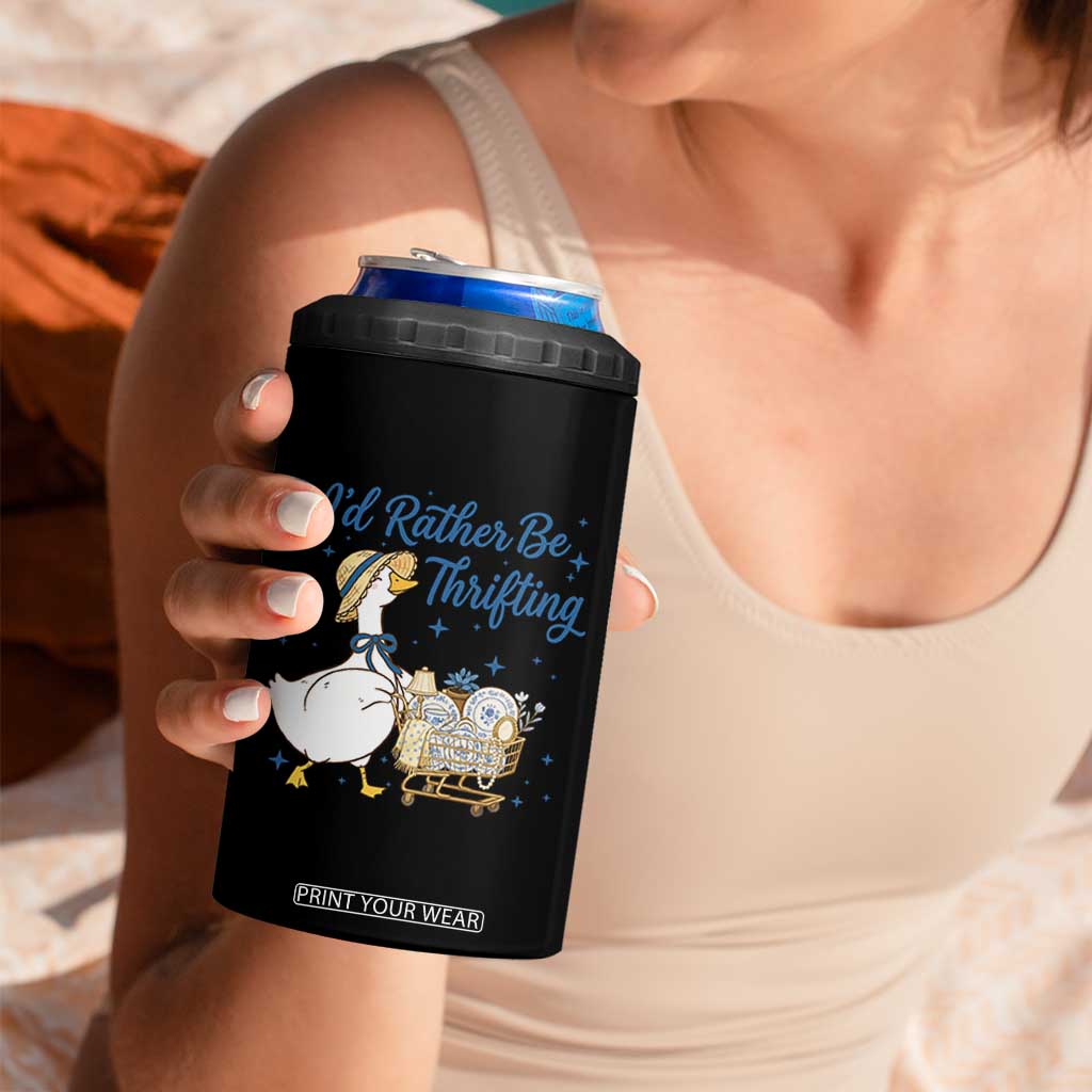 Silly Goose I Would Rather Be Thrifting 4 in 1 Can Cooler Tumbler Funny Shopping Goose TS11 Print Your Wear