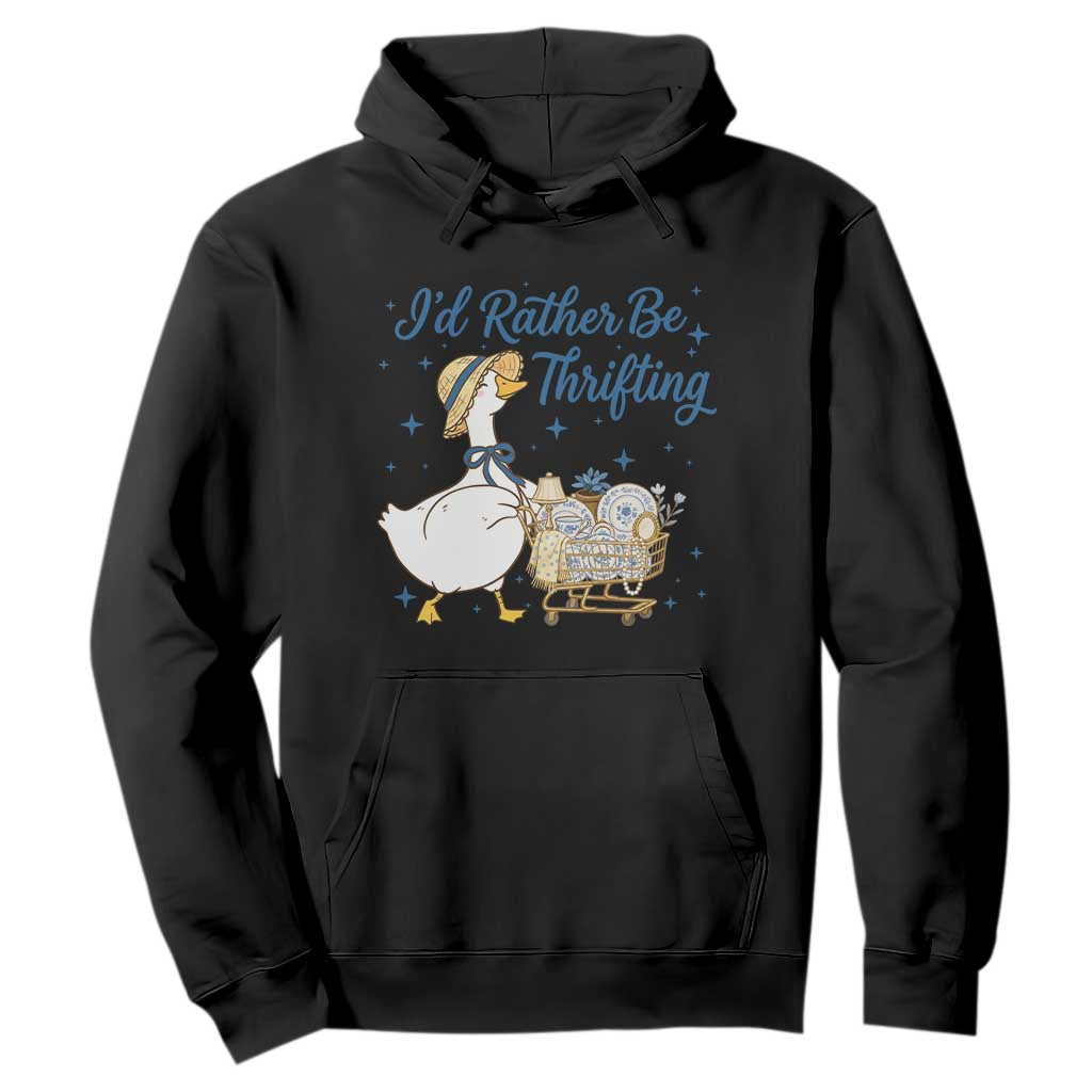 Silly Goose I Would Rather Be Thrifting Hoodie Funny Shopping Goose TS11 Black Print Your Wear