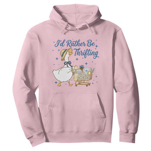 Silly Goose I Would Rather Be Thrifting Hoodie Funny Shopping Goose TS11 Light Pink Print Your Wear