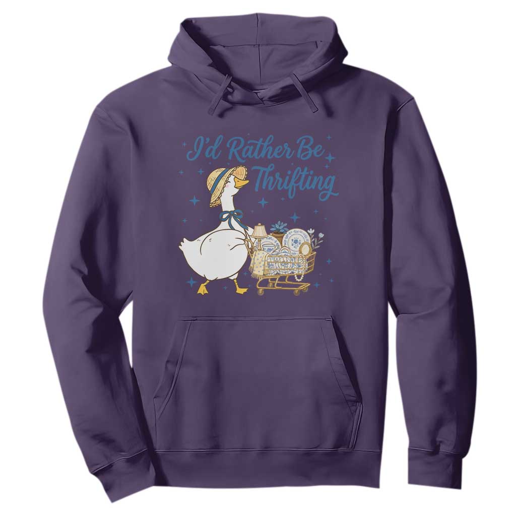 Silly Goose I Would Rather Be Thrifting Hoodie Funny Shopping Goose TS11 Purple Print Your Wear