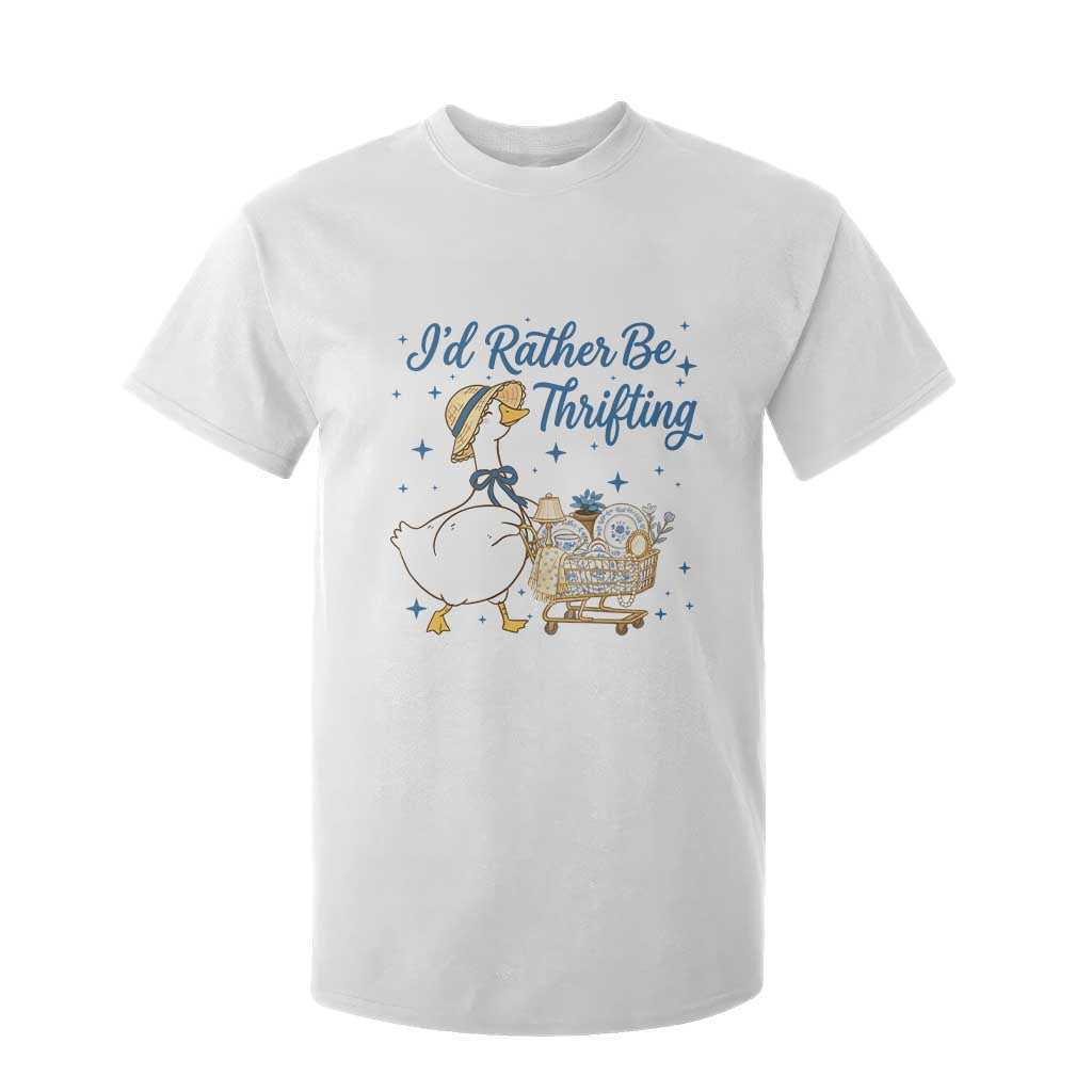 Silly Goose I Would Rather Be Thrifting T Shirt For Kid Funny Shopping Goose TS11 White Print Your Wear