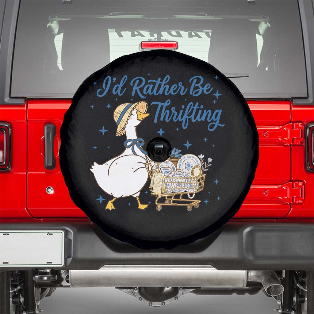 Silly Goose I Would Rather Be Thrifting Spare Tire Cover Funny Shopping Goose TS11 Black Print Your Wear