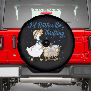 Silly Goose I Would Rather Be Thrifting Spare Tire Cover Funny Shopping Goose TS11 Black Print Your Wear
