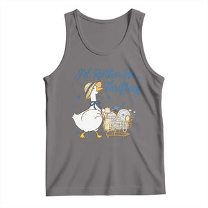 Silly Goose I Would Rather Be Thrifting Tank Top Funny Shopping Goose TS11 Deep Heather Print Your Wear