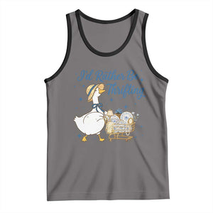 Silly Goose I Would Rather Be Thrifting Tank Top Funny Shopping Goose TS11 Deep Heather Black Print Your Wear