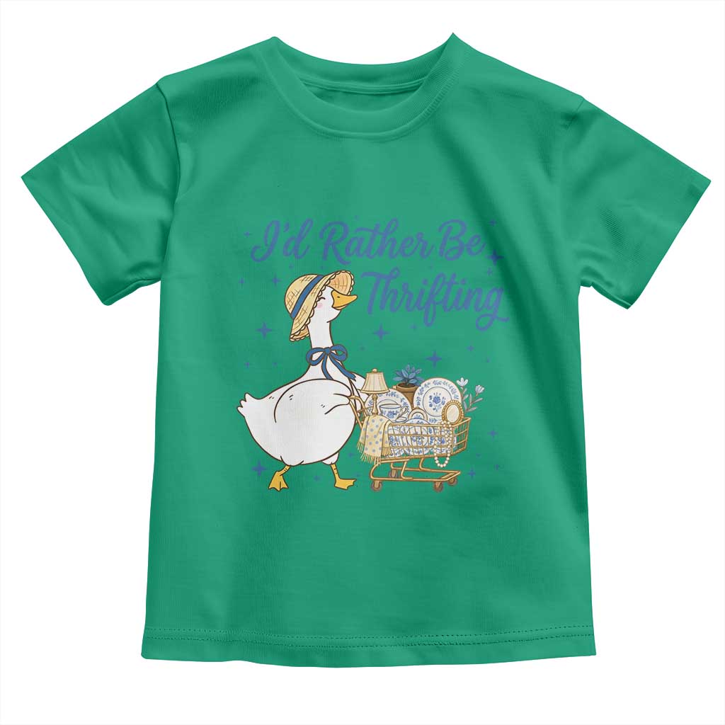 Silly Goose I Would Rather Be Thrifting Toddler T Shirt Funny Shopping Goose TS11 Irish Green Print Your Wear