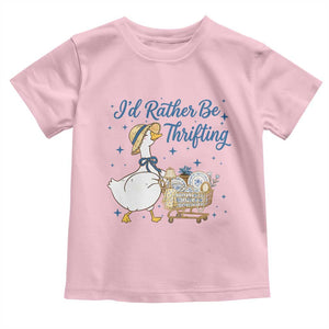 Silly Goose I Would Rather Be Thrifting Toddler T Shirt Funny Shopping Goose TS11 Light Pink Print Your Wear
