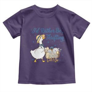 Silly Goose I Would Rather Be Thrifting Toddler T Shirt Funny Shopping Goose TS11 Purple Print Your Wear
