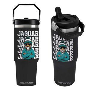 Jaguar Lover Flip Straw Tumbler JJF Football Fan Game Day TS11 One Size: 30 oz Black Print Your Wear