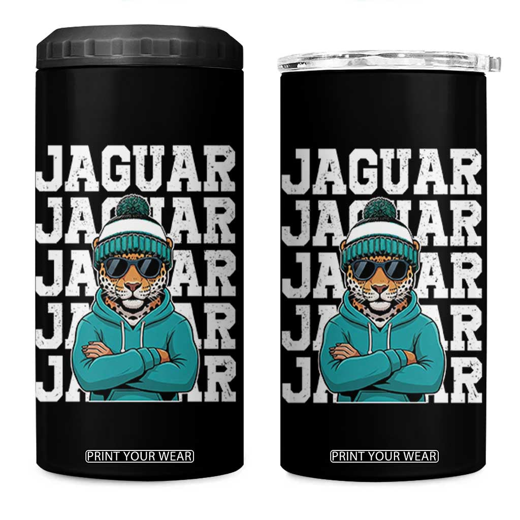 Jaguar Lover 4 in 1 Can Cooler Tumbler JJF Football Fan Game Day TS11 One Size: 16 oz Black Print Your Wear