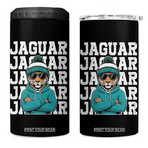 Jaguar Lover 4 in 1 Can Cooler Tumbler JJF Football Fan Game Day TS11 One Size: 16 oz Black Print Your Wear