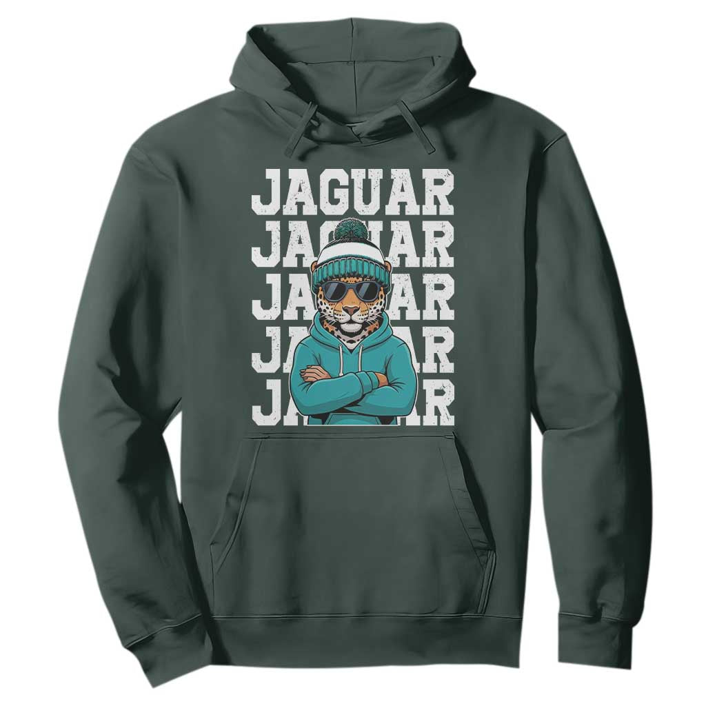 Jaguar Lover Hoodie JJF Football Fan Game Day TS11 Dark Forest Green Print Your Wear