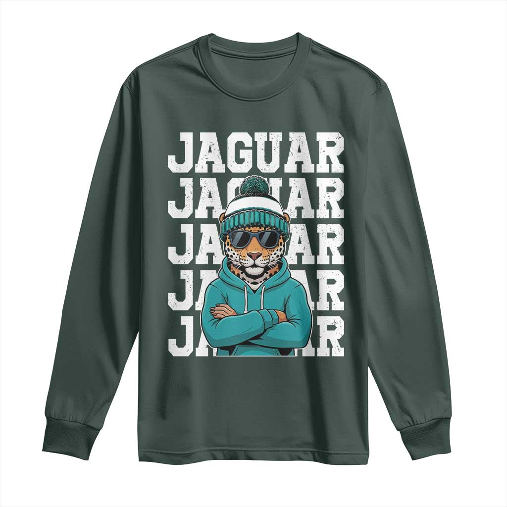 Jaguar Lover Long Sleeve Shirt JJF Football Fan Game Day TS11 Dark Forest Green Print Your Wear