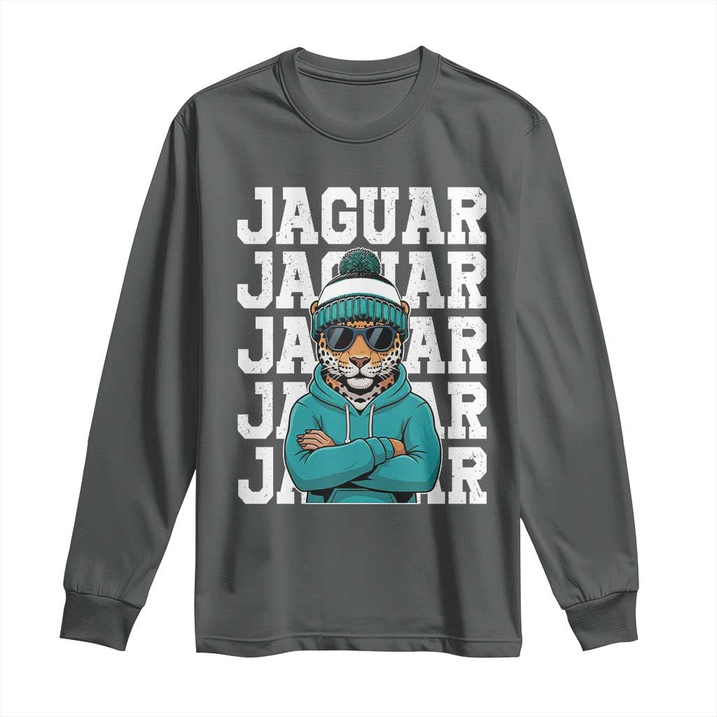 Jaguar Lover Long Sleeve Shirt JJF Football Fan Game Day TS11 Dark Heather Print Your Wear