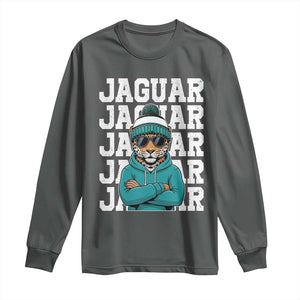 Jaguar Lover Long Sleeve Shirt JJF Football Fan Game Day TS11 Dark Heather Print Your Wear