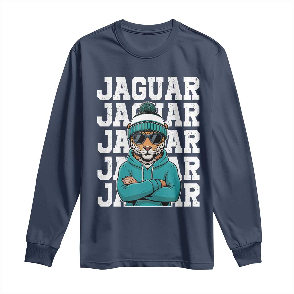 Jaguar Lover Long Sleeve Shirt JJF Football Fan Game Day TS11 Navy Print Your Wear