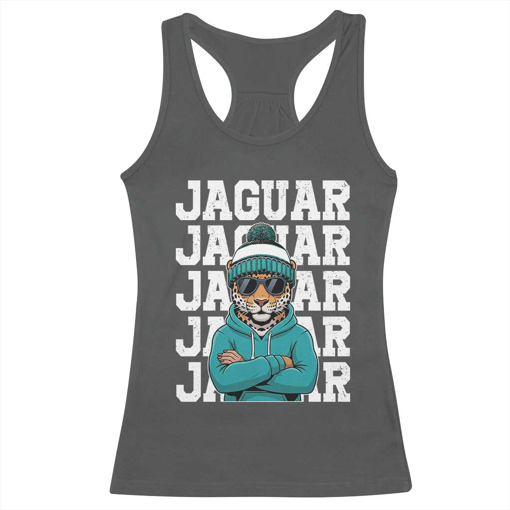 Jaguar Lover Racerback Tank Top JJF Football Fan Game Day TS11 Dark Heather Print Your Wear