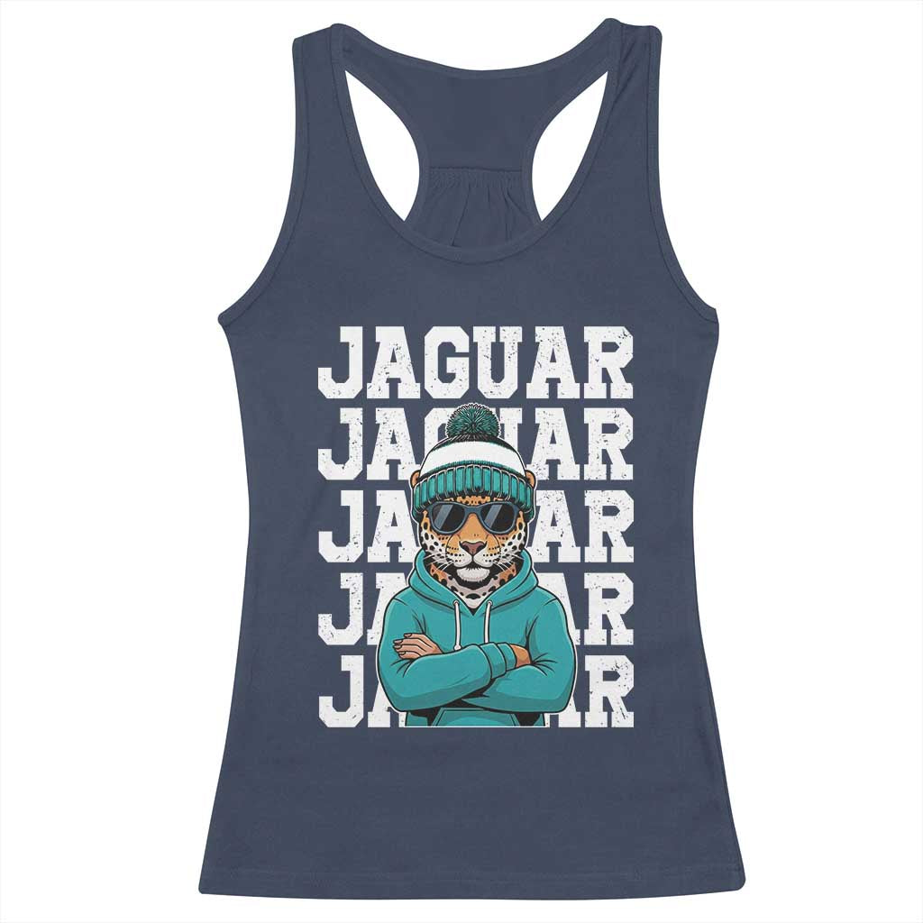 Jaguar Lover Racerback Tank Top JJF Football Fan Game Day TS11 Navy Print Your Wear