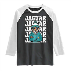 Jaguar Lover Raglan Shirt JJF Football Fan Game Day TS11 Black White Print Your Wear
