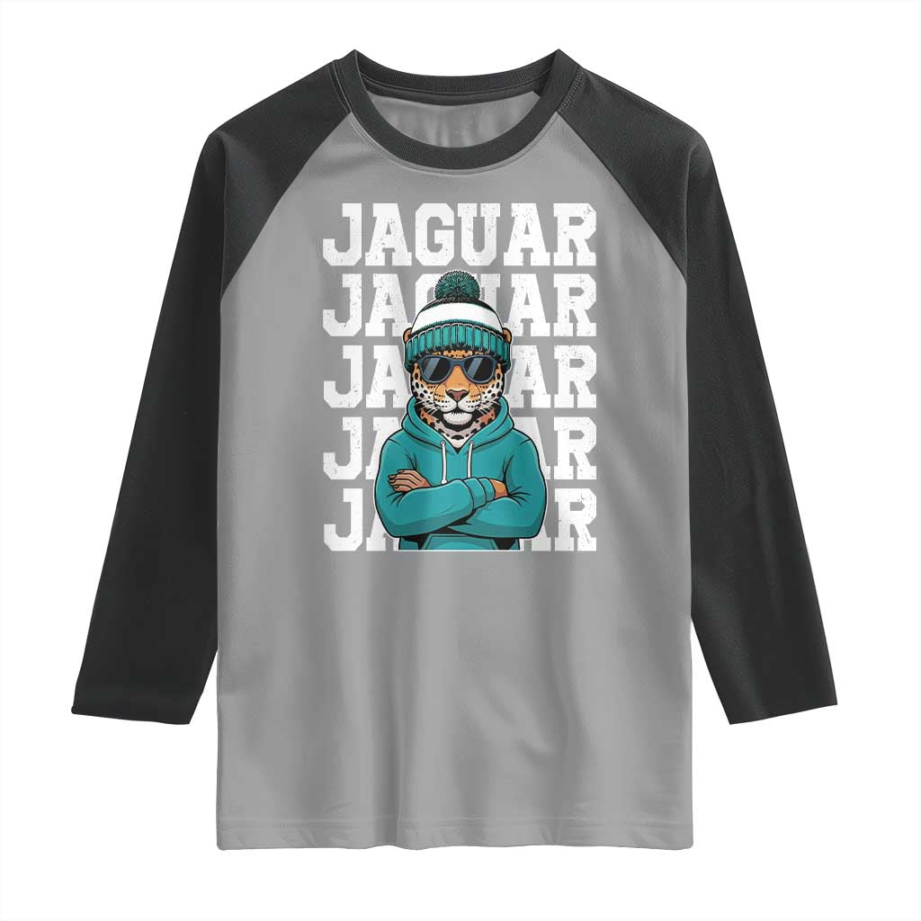Jaguar Lover Raglan Shirt JJF Football Fan Game Day TS11 Sport Gray Black Print Your Wear