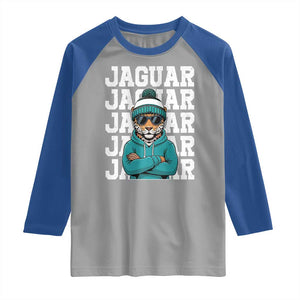 Jaguar Lover Raglan Shirt JJF Football Fan Game Day TS11 Sport Gray Royal Print Your Wear