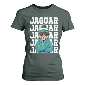 Jaguar Lover T Shirt For Women JJF Football Fan Game Day TS11 Dark Forest Green Print Your Wear