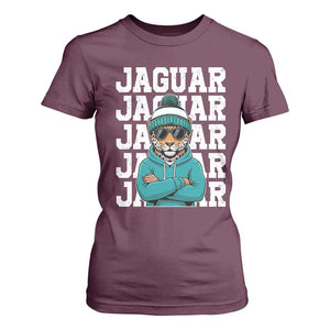Jaguar Lover T Shirt For Women JJF Football Fan Game Day TS11 Maroon Print Your Wear