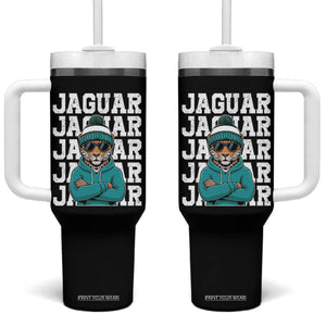 Jaguar Lover Tumbler With Handle JJF Football Fan Game Day TS11 One Size: 40 oz Black Print Your Wear