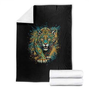 Mandala Spiritual Jaguar Zen Art Throw Blanket TS11 Black Print Your Wear