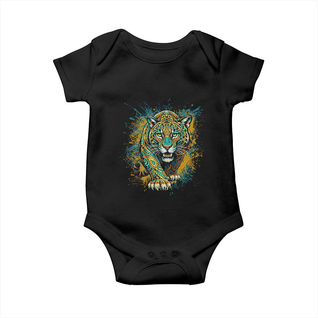 Mandala Spiritual Jaguar Zen Art Baby Onesie TS11 Black Print Your Wear