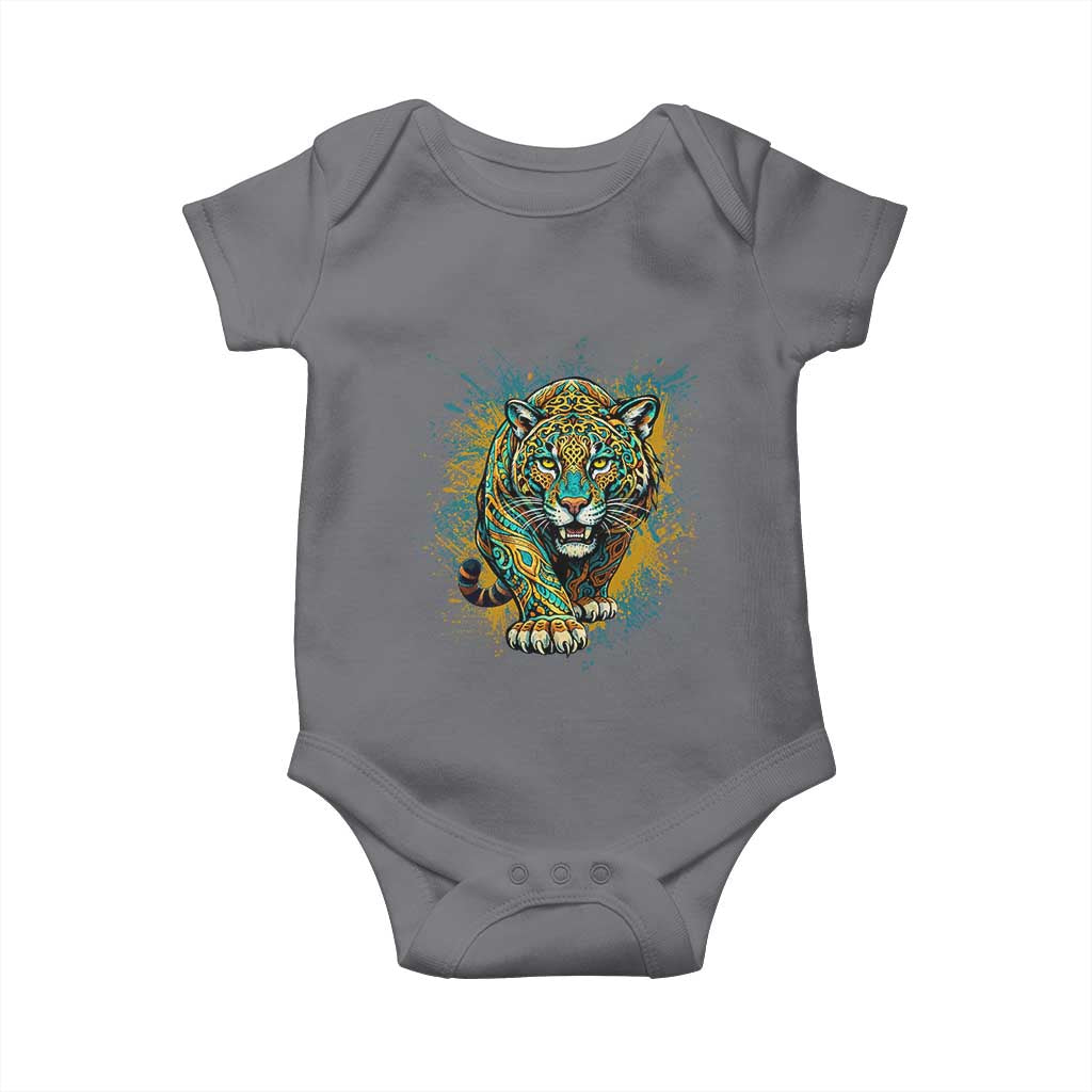 Mandala Spiritual Jaguar Zen Art Baby Onesie TS11 Charcoal Print Your Wear