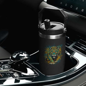 Mandala Spiritual Jaguar Zen Art Flip Straw Tumbler TS11 Print Your Wear